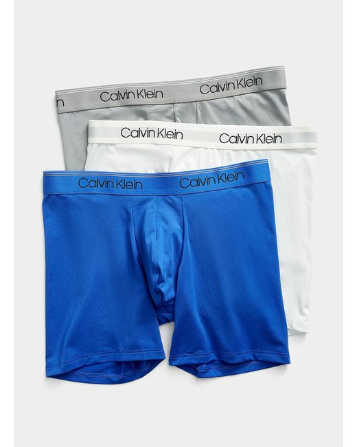 Calvin Klein Blue Microfiber Stretch Boxer Briefs 3 for men