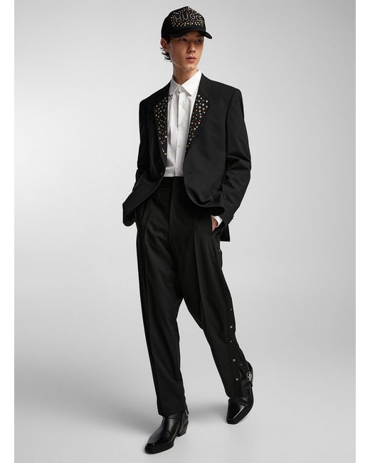 HUGO Black Studded Detail Tuxedo Pant for men