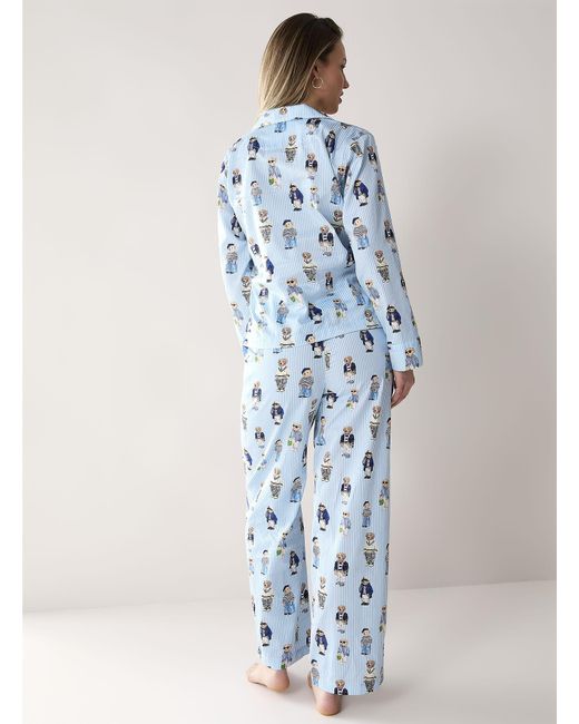 Polo Ralph Lauren Madison Bear Striped Pyjama Set in Blue | Lyst