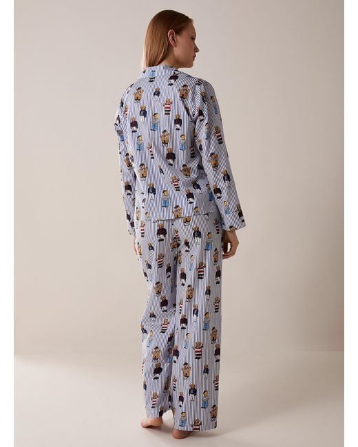 Polo Ralph Lauren Blue Stripes And Bears Pyjama Set