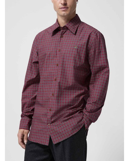 Vivienne Westwood Purple Ghost Tartan Pattern Shirt for men