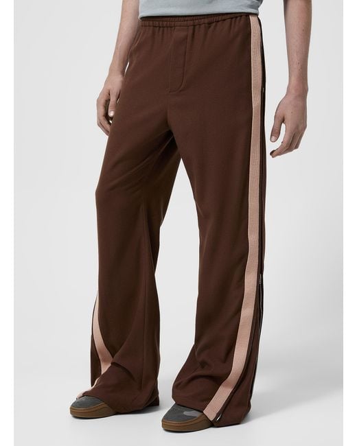 Acne Gray Knit Stripe Zipped Track Pant for men