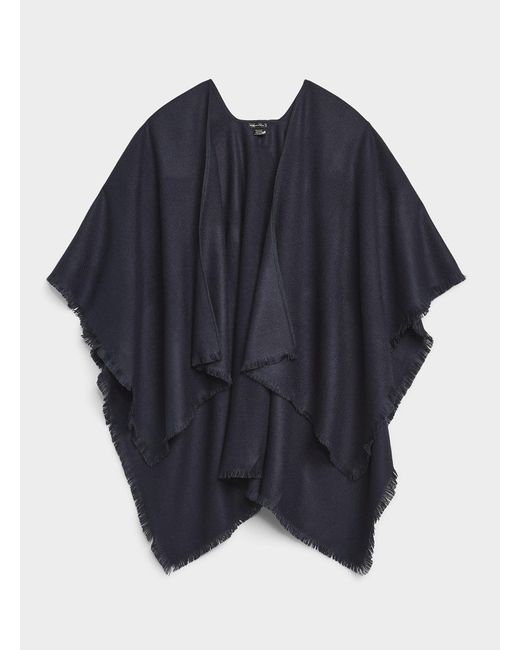 Simon's Blue Fringed Edge Ruana