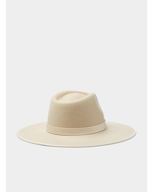 Brixton Natural Jo Rancher Wool Fedora Hat