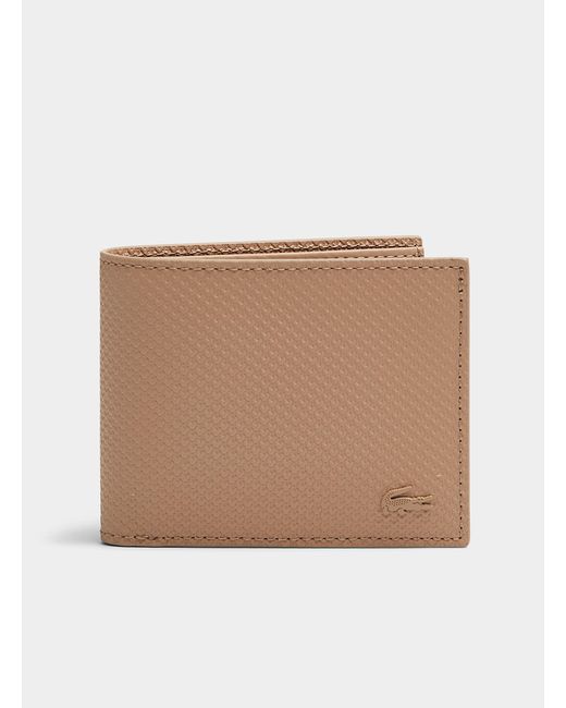Lacoste Natural Textured Cream Leather Wallet for men