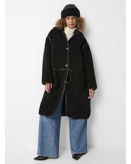 Soaked In Luxury Black Evannah Soft Plush Coat