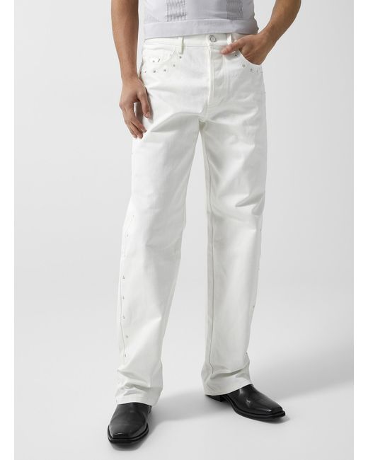 M I S B H V Studded Stars White Pant for men