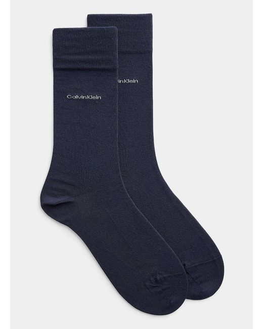 Calvin Klein Blue Egyptian Cotton Heather Dress Socks for men