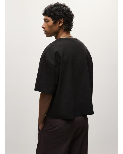Djab Black Cropped Solid T for men
