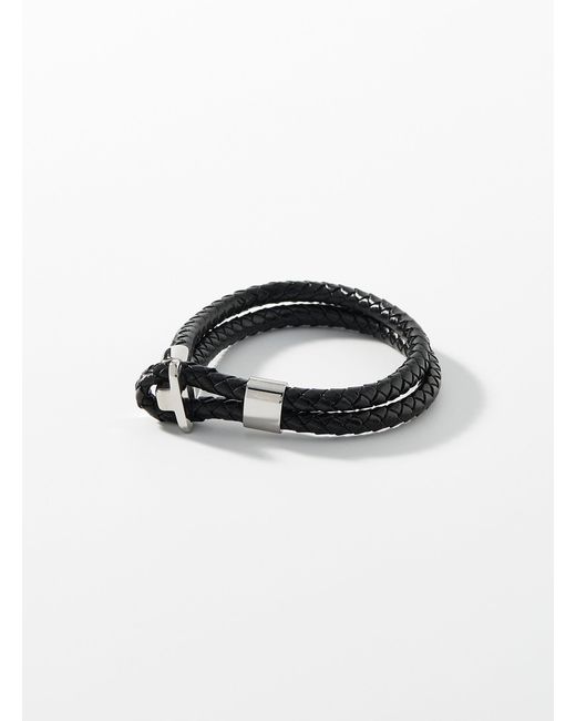 Le 31 Black Crochet Braided Bracelet for men