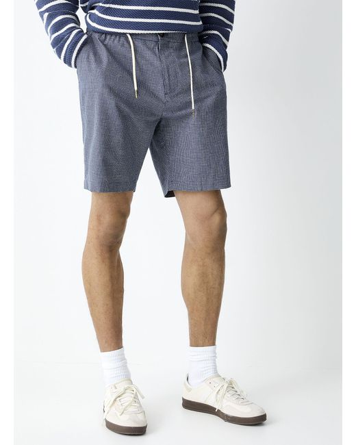 Scotch & Soda Blue Fave Windowpane Check Bermudas for men