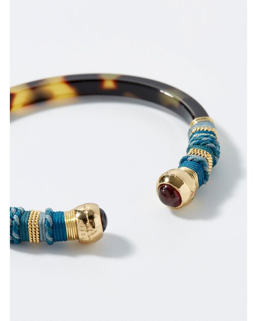 Gas Bijoux Blue Sari Cuff Bracelet