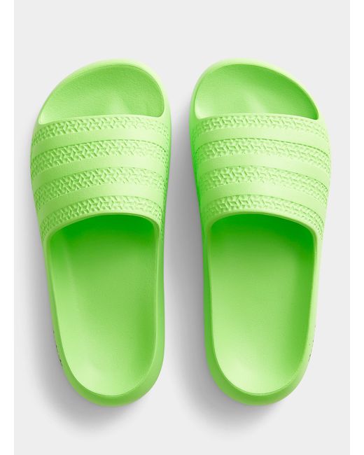 adidas Originals Adilette Ayoon Cloud Neon Green Slides Women | Lyst