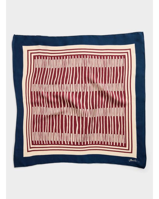 Barts Red Patterned Block Square Scarf