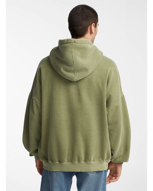 Le 31 Green Faded Hoodie for men