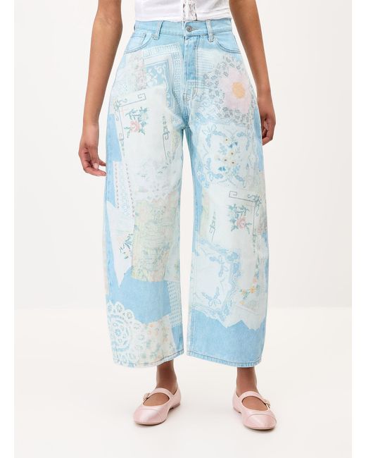 Twik Blue Patchwork Print Barrel