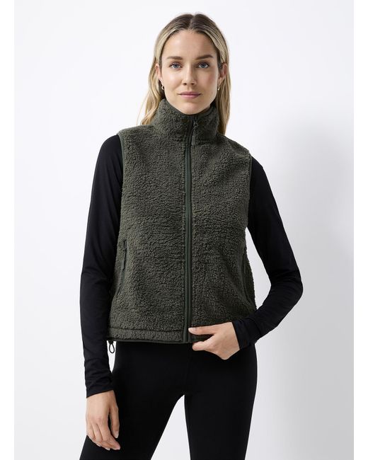 I.FIV5 Black Plush Fleece Vest