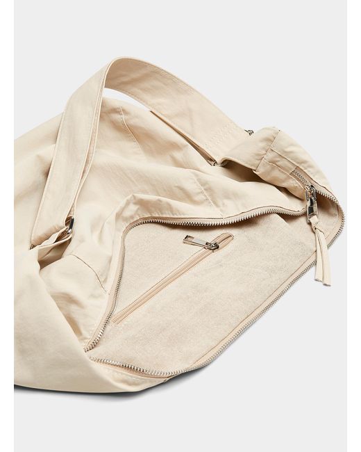 Le 31 Natural Large Crinkled Belt Bag for men