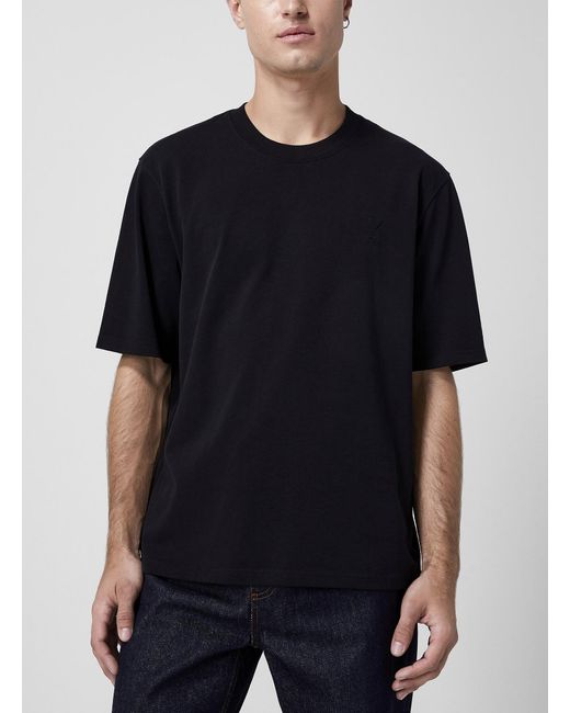 AMI Black De Coeur Embossed Logo T for men