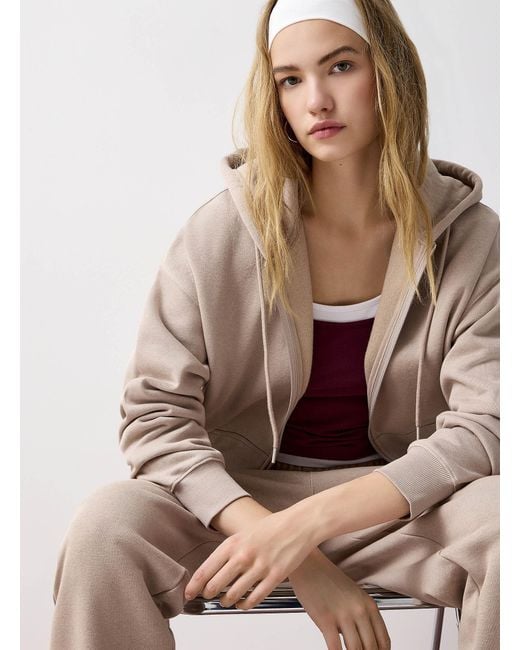 Twik Natural Thin Jersey Loose Zippered Hoodie
