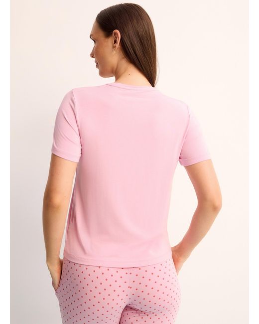 Miiyu Pink Solid/patterned Soft T