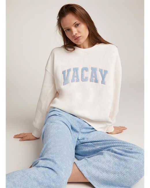 Z Supply Blue Vacay Oversized Lounge Sweatshirt