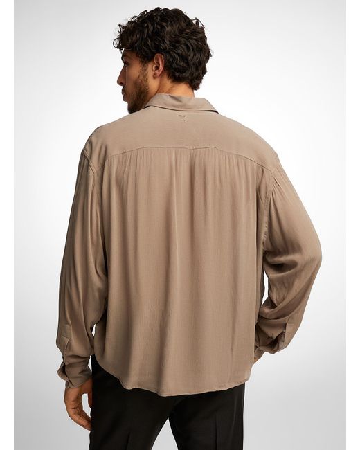 AMI Natural Pleated Flowy Shirt for men