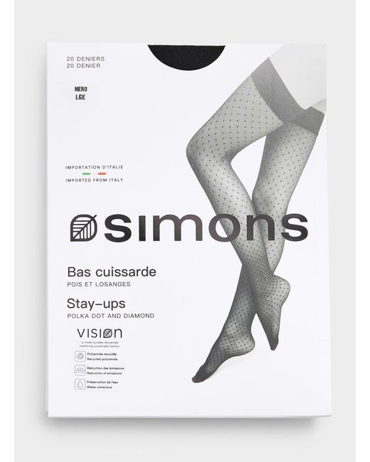Simon's White Polka Dot And Grid Thigh