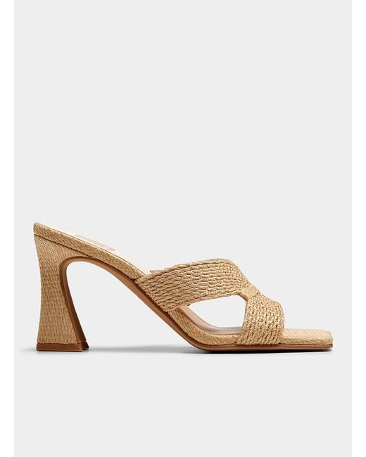 Dolce Vita Natural Nitro Raffia Heeled Sandals Women