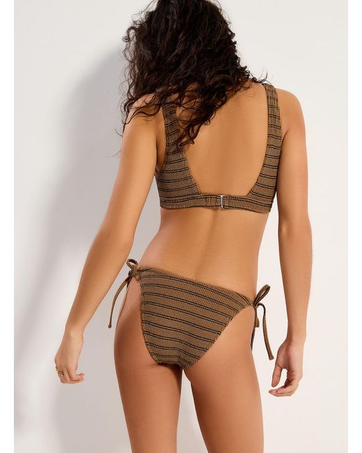 Simon's Brown Striped Ruffle