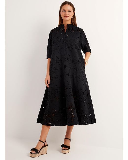 Ted Baker Nikaia Broderie Anglaise Trapeze Dress in Black | Lyst