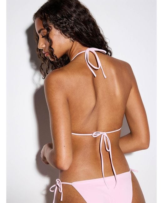 Simon's Brown Halter String Triangle Bra