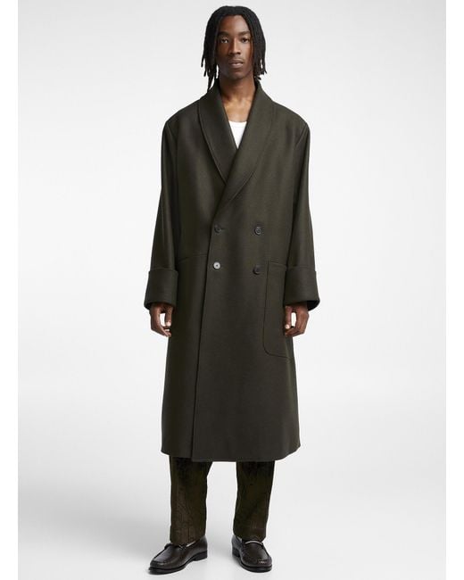 ecole de pensee カシミア混　オーバサイズ　コート　44 Ecole de Pensée Olive Shawl Collar Oversized Coat for Men | Lyst