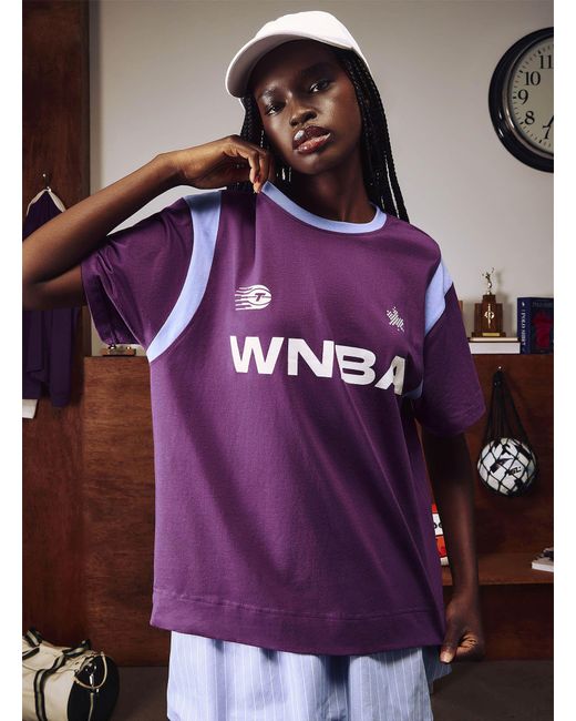 Simons x Peau de Loup Purple Wnba Classic Leaguewear Tm Sideline Split Tee