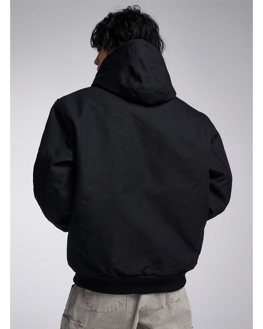 Carhartt Black Structured Fabric Hooded Jacket for men