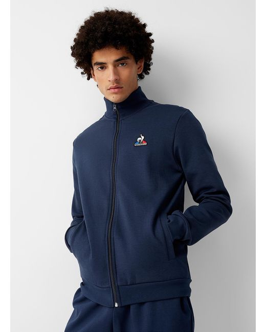 Le Coq Sportif Blue Structured Jersey Athletic Jacket for men