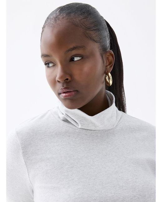 Twik White Brushed Jersey Turtleneck T