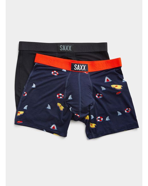 Saxx Underwear Co. Blue Dangerous Waters Boxer Briefs Vibe for men