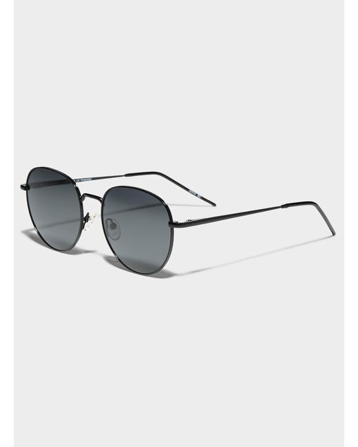 Le 31 Gray Lars Metallic Round Sunglasses for men