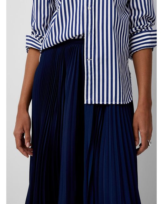 Polo Ralph Lauren Flowy Pleated Midnight Blue Skirt