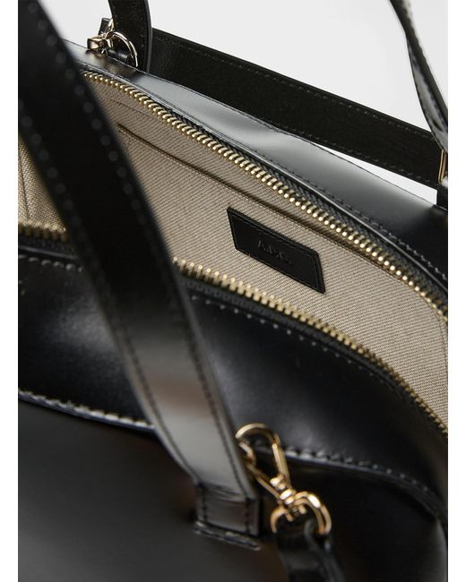 A.P.C. Black Virginie Square Leather Bag