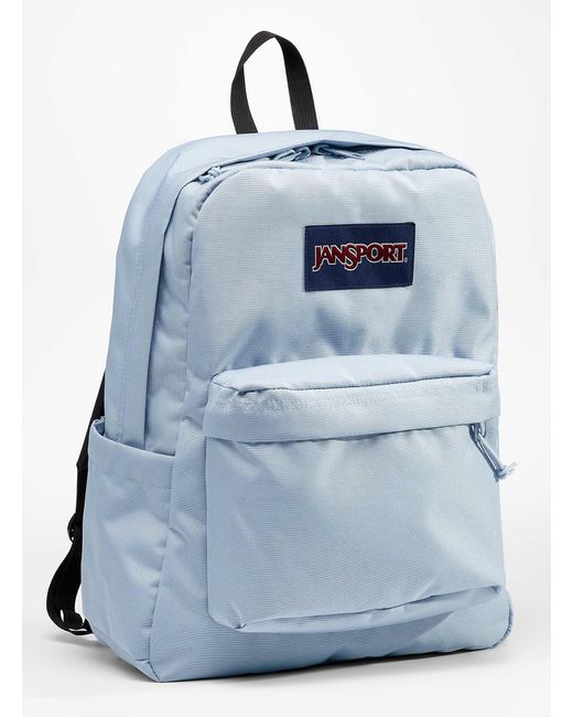 light blue backpack