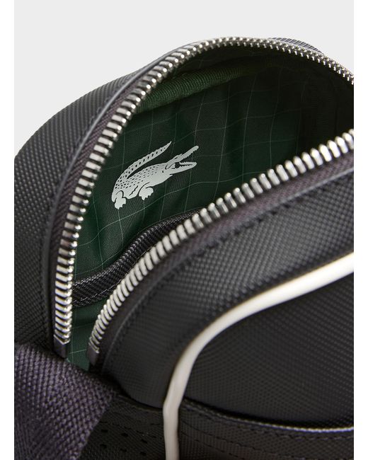 Lacoste White Contrast Trim Signature Camera Bag for men