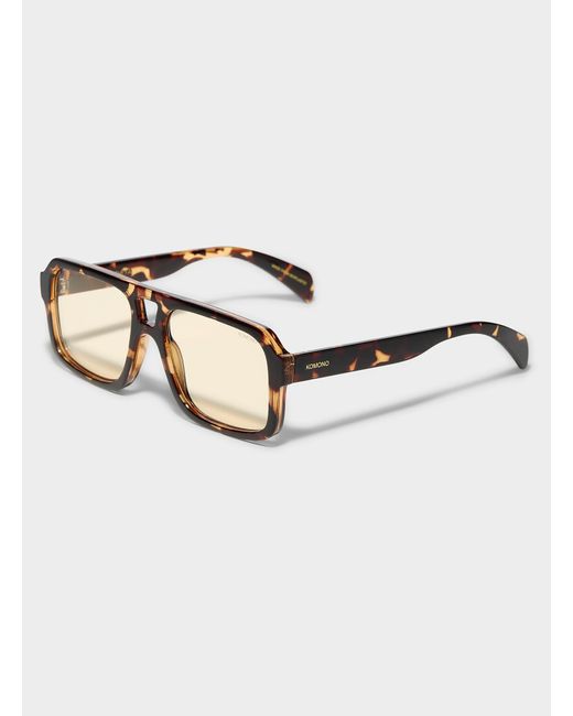 Komono Natural Falcon Tortoiseshell Aviator Sunglasses