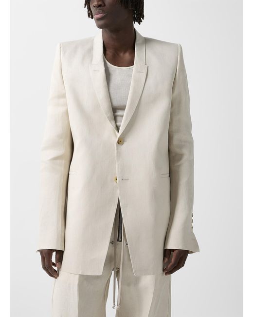 Rick Owens Natural Structured Linen Jacket for men