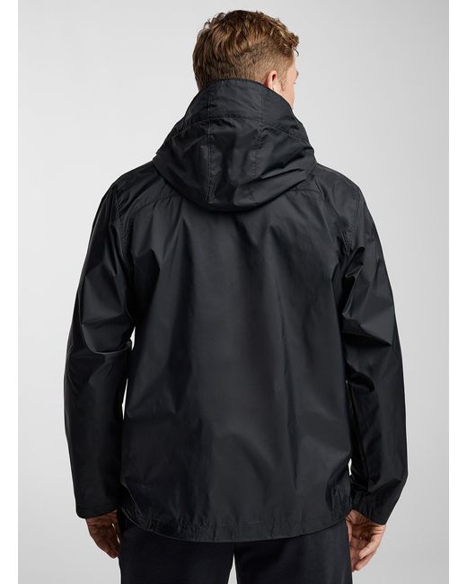 Columbia Black Glennaker Lake Retractable Hood Raincoat for men