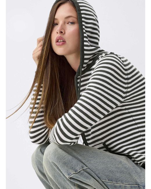 Twik Gray Hooded Striped Zip