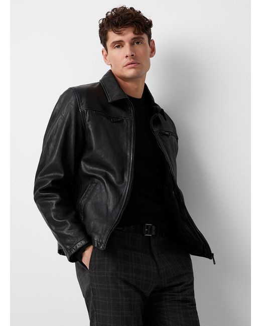 Le 31 Black James Dean Leather Jacket for men
