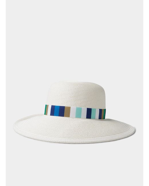 Nine West Blue Colourful Band Straw Hat