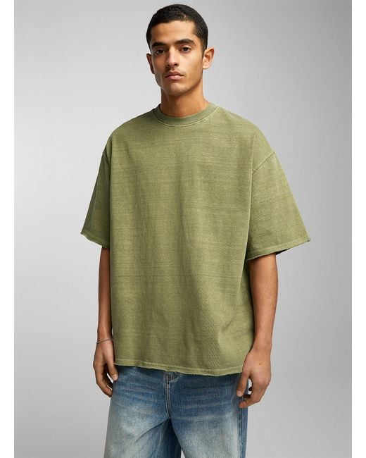 Le 31 Green Faded Jersey Oversized T for men